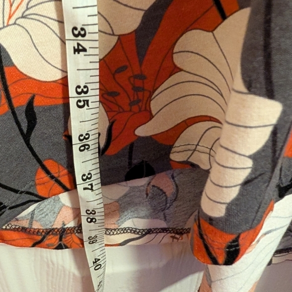 LuLaRoe Red and White Midi Flutter Sleeve Dress - Picture 3 of 5